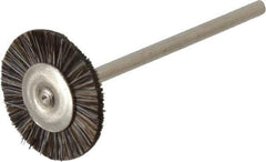 Osborn - 3/4" OD, 3/32" Shank Diam, Crimped Natural Fiber Wheel Brush - 0.003" Filament Diam, 25,000 RPM - Eagle Tool & Supply