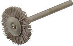 Osborn - 3/4" OD, 1/8" Shank Diam, Nylon Wheel Brush - 3/32" Face Width, 6,000 RPM - Eagle Tool & Supply