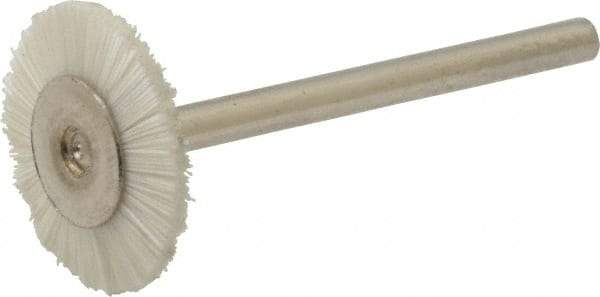 Osborn - 3/4" OD, 1/8" Shank Diam, Nylon Wheel Brush - 3/32" Face Width, 6,000 RPM - Eagle Tool & Supply
