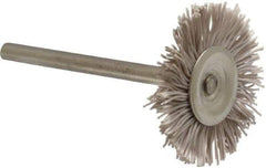 Osborn - 1" OD, 1/8" Shank Diam, Nylon Wheel Brush - 3/32" Face Width, 6,000 RPM - Eagle Tool & Supply