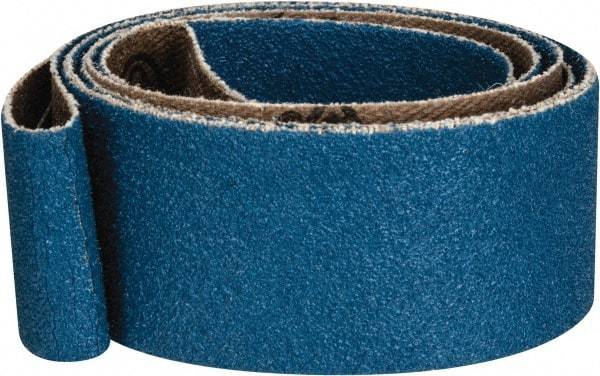 Made in USA - 1" Wide x 42" OAL, 80 Grit, Zirconia Alumina Abrasive Belt - Zirconia Alumina, Medium, Coated, X Weighted Cloth Backing - Eagle Tool & Supply