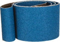Made in USA - 2" Wide x 48" OAL, 60 Grit, Zirconia Alumina Abrasive Belt - Zirconia Alumina, Medium, Coated, X Weighted Cloth Backing - Eagle Tool & Supply