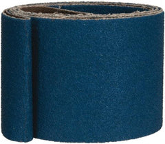 Made in USA - 2" Wide x 48" OAL, 80 Grit, Zirconia Alumina Abrasive Belt - Zirconia Alumina, Medium, Coated, X Weighted Cloth Backing - Eagle Tool & Supply