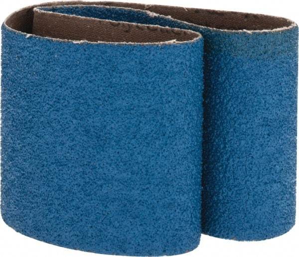 Made in USA - 3" Wide x 21" OAL, 36 Grit, Zirconia Alumina Abrasive Belt - Zirconia Alumina, Very Coarse, Coated, X Weighted Cloth Backing - Eagle Tool & Supply