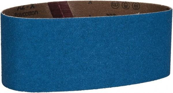 Made in USA - 3" Wide x 21" OAL, 60 Grit, Zirconia Alumina Abrasive Belt - Zirconia Alumina, Medium, Coated, X Weighted Cloth Backing - Eagle Tool & Supply