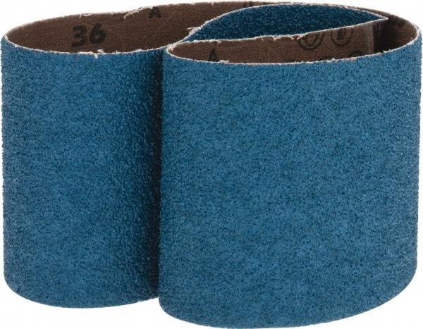 Made in USA - 3" Wide x 24" OAL, 36 Grit, Zirconia Alumina Abrasive Belt - Zirconia Alumina, Very Coarse, Coated, X Weighted Cloth Backing - Eagle Tool & Supply