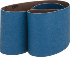 Made in USA - 3" Wide x 24" OAL, 80 Grit, Zirconia Alumina Abrasive Belt - Zirconia Alumina, Medium, Coated, X Weighted Cloth Backing - Eagle Tool & Supply