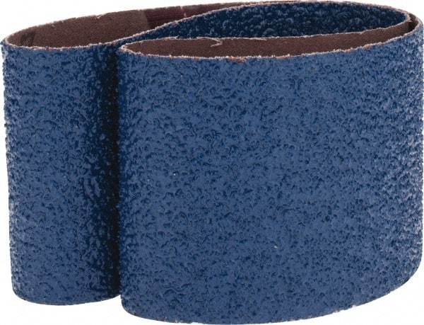 Made in USA - 3" Wide x 24" OAL, 24 Grit, Zirconia Alumina Abrasive Belt - Zirconia Alumina, Very Coarse, Coated, X Weighted Cloth Backing - Eagle Tool & Supply