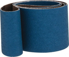 Made in USA - 2-1/2" Wide x 60" OAL, 80 Grit, Zirconia Alumina Abrasive Belt - Zirconia Alumina, Medium, Coated, X Weighted Cloth Backing - Eagle Tool & Supply