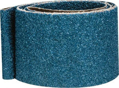 Made in USA - 2-1/2" Wide x 60" OAL, 24 Grit, Zirconia Alumina Abrasive Belt - Zirconia Alumina, Very Coarse, Coated, X Weighted Cloth Backing - Eagle Tool & Supply