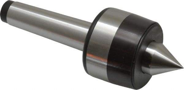 Bison - MT3 Taper Shank, 2.2" Head Diam 925 Lb Capacity Live Center - 4,000 Max RPM, 0.98" Point Diam, 1.12" Point Len, 925 Lb Max Workpc, 6.14" OAL, 1.12" Long Tip, Standard Point - Eagle Tool & Supply