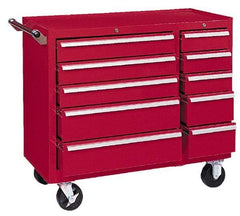Kennedy - 10 Drawer Steel Tool Roller Cabinet - 39-3/8" Wide x 35" High x 18" Deep, Ball Bearing Drawer Slides, Brown - Eagle Tool & Supply