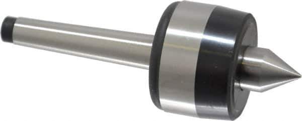 Bison - MT1 Taper Shank, 1-1/2" Head Diam 220 Lb Capacity Live Center - 5,000 Max RPM, 0.59" Point Diam, 0.7" Point Len, 220 Lb Max Workpc, 4.07" OAL, 0.7" Long Tip, Standard Point - Eagle Tool & Supply