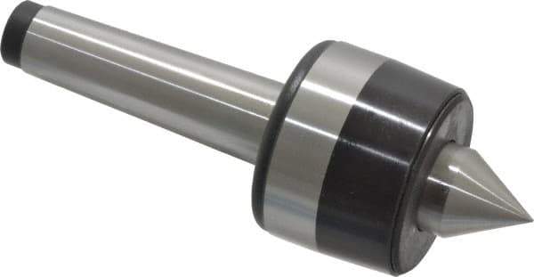 Bison - MT3 Taper Shank, 2.2" Head Diam 925 Lb Capacity Live Center - 4,000 Max RPM, 0.98" Point Diam, 1.12" Point Len, 925 Lb Max Workpc, 6.14" OAL, 1.12" Long Tip, Standard Point - Eagle Tool & Supply