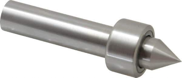 Riten - Straight Shank, 1-1/4" Head Diam 1,500 Lb Capacity Live Center - 1,000 Max RPM, 3/4" Long Case, 1/2" Point Diam, 9/16" Point Len, 440 Lb Max Workpiece, Standard Point - Eagle Tool & Supply