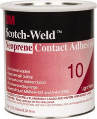 3M - 1 Gal Can Amber Contact Adhesive - Series 10, 30 min Working Time, Bonds to Cardboard, Ceramic, Foam, Glass, Metal, Paper & Wood - Eagle Tool & Supply