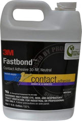 3M - 1 Gal Bottle Natural Contact Adhesive - Series 30NF, 15 to 30 min Working Time, 4 hr Full Cure Time, Bonds to Cardboard, Ceramic, Fabric, Fiberglass, Foam, Glass, Leather, Metal, Plastic, Rubber, Vinyl & Wood - Eagle Tool & Supply