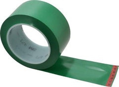 3M - Green Solid Color Vinyl Tape - 2" Wide x 5.2 mil Thick, General Traffic - Eagle Tool & Supply