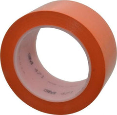 3M - Orange Solid Color Vinyl Tape - 2" Wide x 5.2 mil Thick, General Traffic - Eagle Tool & Supply
