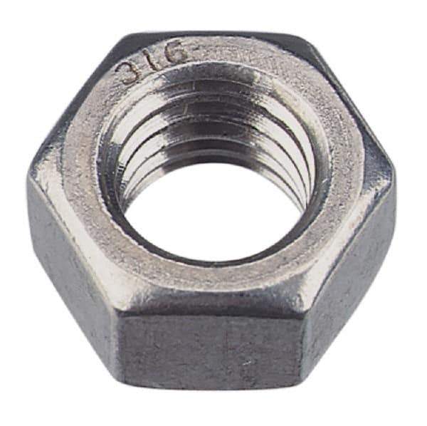 Value Collection - M33x3.50 Metric Coarse Steel Right Hand Hex Nut - 50mm Across Flats, 26mm High, Zinc-Plated Finish - Eagle Tool & Supply