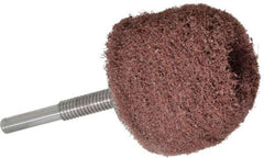 Superior Abrasives - 2" Diam x 2" Thick, Mounted Polishing Wheel - Medium Grade, 1/4" Shank Diam - Eagle Tool & Supply