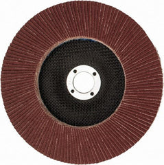 Weiler - 80 Grit, 7" Disc Diam, 7/8" Center Hole, Type 27 Aluminum Oxide Flap Disc - 8,600 Max RPM, Phenolic Backing, Arbor Attaching System, Coated - Eagle Tool & Supply