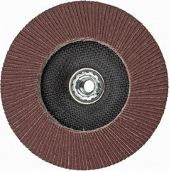 Weiler - 60 Grit, 7" Disc Diam, 5/8-11 Center Hole, Type 27 Aluminum Oxide Flap Disc - 8,600 Max RPM, Phenolic Backing, Arbor Attaching System, Coated - Eagle Tool & Supply