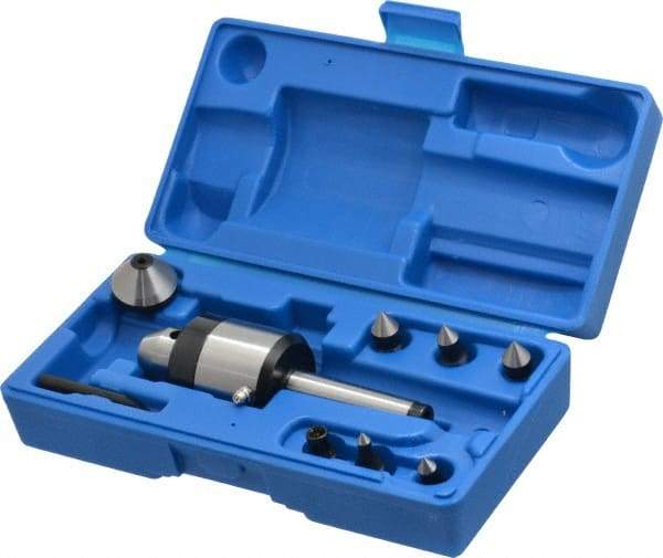 Interstate - 7 Point, 740 Lb Max Workpiece, 5-21/32" OAL, 1-5/16" Head Diam, Tool Steel, Live Center & Point Set - 2MT Taper, Interchangeable - Eagle Tool & Supply