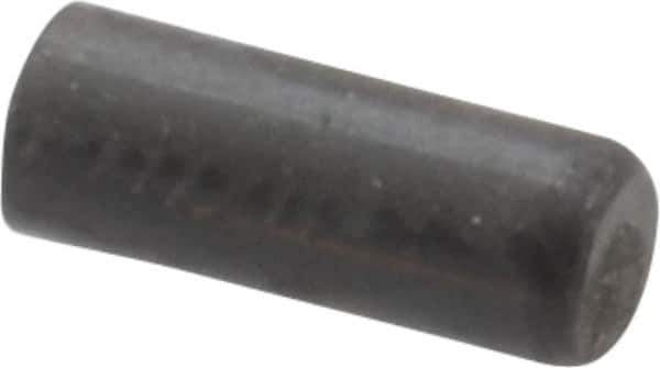 Holo-Krome - 3mm Diam x 8mm Pin Length Grade 8 Alloy Steel Standard Dowel Pin - Black Luster Finish, C 60 (Surface) & C 50-58 Hardness, 1 Beveled & 1 Rounded End - Eagle Tool & Supply