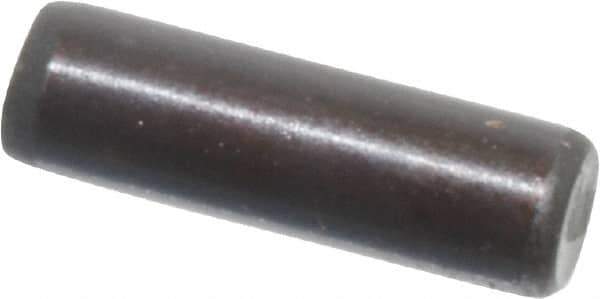 Holo-Krome - 3mm Diam x 10mm Pin Length Grade 8 Alloy Steel Standard Dowel Pin - Black Luster Finish, C 60 (Surface) & C 50-58 Hardness, 1 Beveled & 1 Rounded End - Eagle Tool & Supply