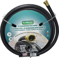 Value Collection - 50' Long Hot Water Hose - 5/8" Diam, 3/4" GHT, Rubber, 425 psi, Hot Water Compatible, Black - Eagle Tool & Supply