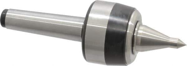 Royal Products - MT3 Taper Shank, 2.33" Head Diam 4,640 Lb Capacity Live Center - 5,000 Max RPM, 1-3/4" Head Length, 1" Point Diam, 1.86" Point Len, 740 Lb Max Workpc, 7-1/16" OAL, 3/8" Tip Diam, Long Point - Eagle Tool & Supply