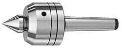 Royal Products - MT4 Taper Shank, 3-1/2" Head Diam 2,880 Lb Capacity Live Center - 3,500 Max RPM, 2.64" Head Length, 1-1/2" Point Diam, 1.79" Point Len, 1,070 Lb Max Workpc, 9" OAL, Changeable Standard Point - Eagle Tool & Supply