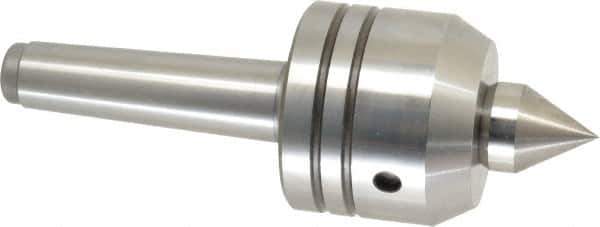 Royal Products - MT3 Taper Shank, 2-3/8" Head Diam 1,640 Lb Capacity Live Center - 5,000 Max RPM, 2.07" Head Length, 1" Point Diam, 1-1/4" Point Len, 500 Lb Max Workpc, 6-13/16" OAL, Changeable Standard Point - Eagle Tool & Supply