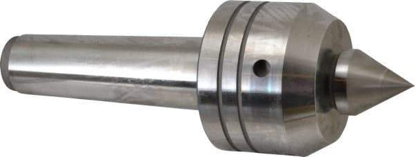 Royal Products - MT5 Taper Shank, 3-1/2" Head Diam 2,880 Lb Capacity Live Center - 3,500 Max RPM, 2.64" Head Length, 1-1/2" Point Diam, 1.79" Point Len, 1,070 Lb Max Workpc, 10-1/16" OAL, Changeable Standard Point - Eagle Tool & Supply