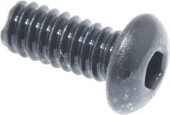 Value Collection - #3-48 UNC Hex Socket Drive, Button Screw - Alloy Steel, Black Oxide Finish, Fully Threaded, 1/4" Length Under Head - Eagle Tool & Supply