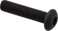 Value Collection - #10-32 UNF Hex Socket Drive, Button Screw - Alloy Steel, Black Oxide Finish, Fully Threaded, 7/8" Length Under Head - Eagle Tool & Supply