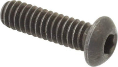Value Collection - 1/4-20 UNC Hex Socket Drive, Button Screw - Alloy Steel, Black Oxide Finish, Fully Threaded, 7/8" Length Under Head - Eagle Tool & Supply