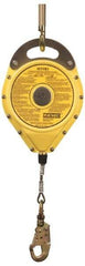Gemtor - 50' Long, 19 Lb Capacity, Galvanized Steel Cable Self-Retracting Lifeline - 0.187" Diam, Swivel Locking Snap Hook Connector - Eagle Tool & Supply