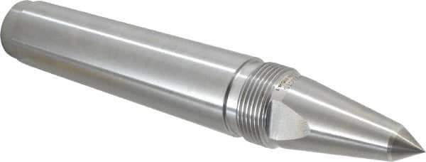 Royal Products - 1.231" Head Diam, Carbide-Tipped Steel Long Point Solid Dead Center - 4MT Morse Taper, 1/2" Point Diam, 7-5/16" OAL - Eagle Tool & Supply