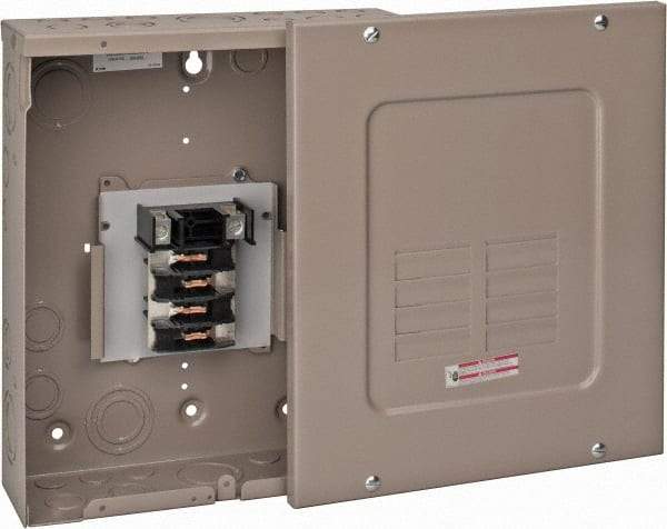Eaton Cutler-Hammer - 8 Circuits, 120/240 VAC, 125 Amp Main, 6-1/0 AWG, Surface, Indoor Main Lug Load Center - 1 Phase, 1 NEMA Rating, 11 Inch Wide x 3.69 Inch Deep x 13 Inch High - Eagle Tool & Supply