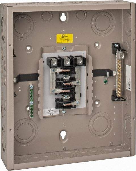 Eaton Cutler-Hammer - 12 Circuits, 208/120 VAC, 125 Amp Main, 6-2/0 AWG, Indoor Main Lug Load Center - 3 Phase, 1 NEMA Rating, 14.31 Inch Wide x 3.88 Inch Deep x 16-3/4 Inch High - Eagle Tool & Supply