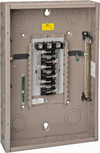 Eaton Cutler-Hammer - 18 Circuits, 208/120 VAC, 125 Amp Main, 6-2/0 AWG, Indoor Main Lug Load Center - 3 Phase, 1 NEMA Rating, 14.31 Inch Wide x 3.88 Inch Deep x 21 Inch High - Eagle Tool & Supply