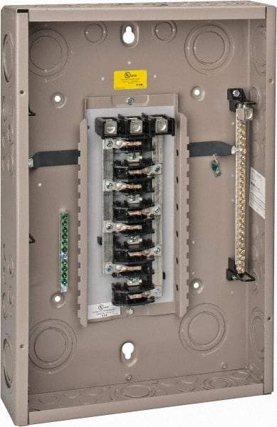 Eaton Cutler-Hammer - 24 Circuits, 208/120 VAC, 125 Amp Main, 6-2/0 AWG, Indoor Main Lug Load Center - 3 Phase, 1 NEMA Rating, 14.31 Inch Wide x 3.88 Inch Deep x 21 Inch High - Eagle Tool & Supply