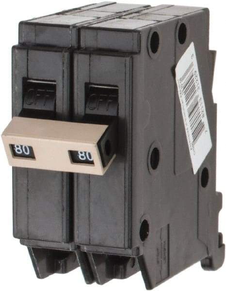 Eaton Cutler-Hammer - 80 Amp, 120/240 VAC, 2 Pole, Plug In Type CH Circuit Breaker - Thermal Magnetic Trip, 10 kA Breaking Capacity, 14-10 AWG - Eagle Tool & Supply