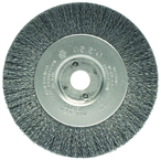 4" Diameter - 3/8-1/2" Arbor Hole - Crimped Steel Wire Straight Wheel - Eagle Tool & Supply
