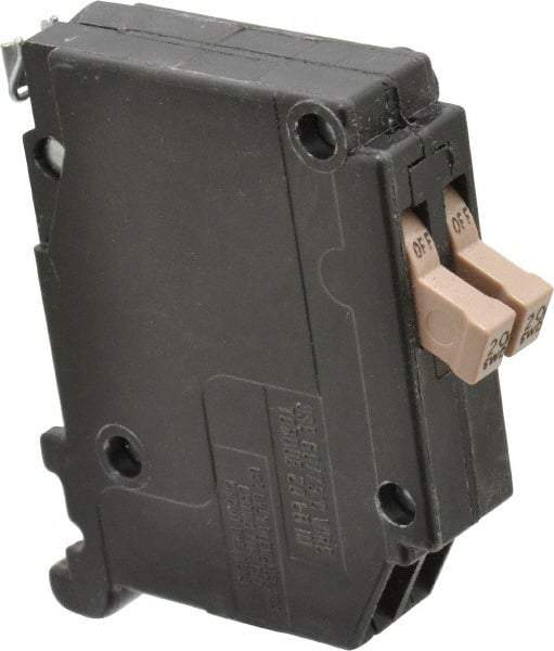 Eaton Cutler-Hammer - 20 Amp, 120 VAC, 1 Pole, Plug In Twin Circuit Breaker - Thermal Magnetic Trip, 14-8 AWG, 18.8mm Deep x 83.6mm High x 75.7mm Wide - Eagle Tool & Supply