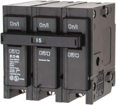 Eaton Cutler-Hammer - 15 Amp, 240 VAC, 3 Pole, Plug In Type BR Circuit Breaker - Magnetic Trip, 10 kA Breaking Capacity, 14-4 AWG - Eagle Tool & Supply
