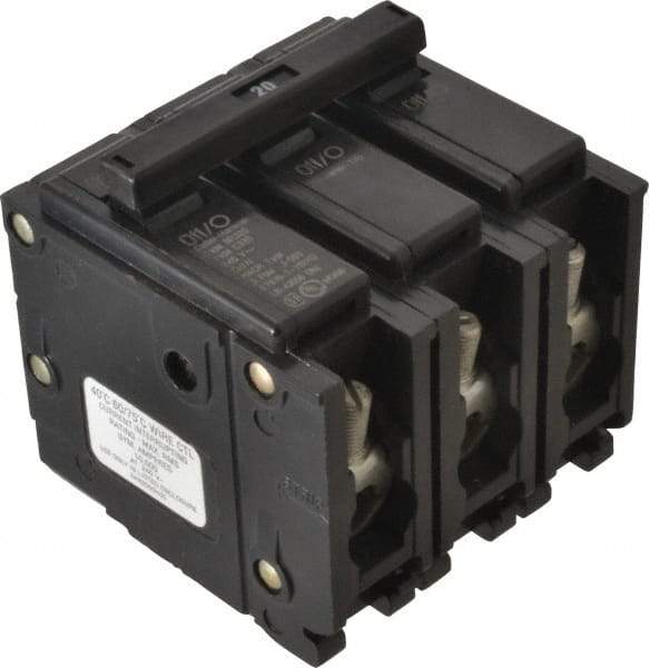 Eaton Cutler-Hammer - 20 Amp, 240 VAC, 3 Pole, Plug In Type BR Circuit Breaker - Magnetic Trip, 10 kA Breaking Capacity, 14-4 AWG - Eagle Tool & Supply