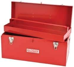Proto - 1 Compartment 1 Tray Tool Box - 20" Wide x 8-1/2" Deep x 9-1/2" High, Steel, Red - Eagle Tool & Supply